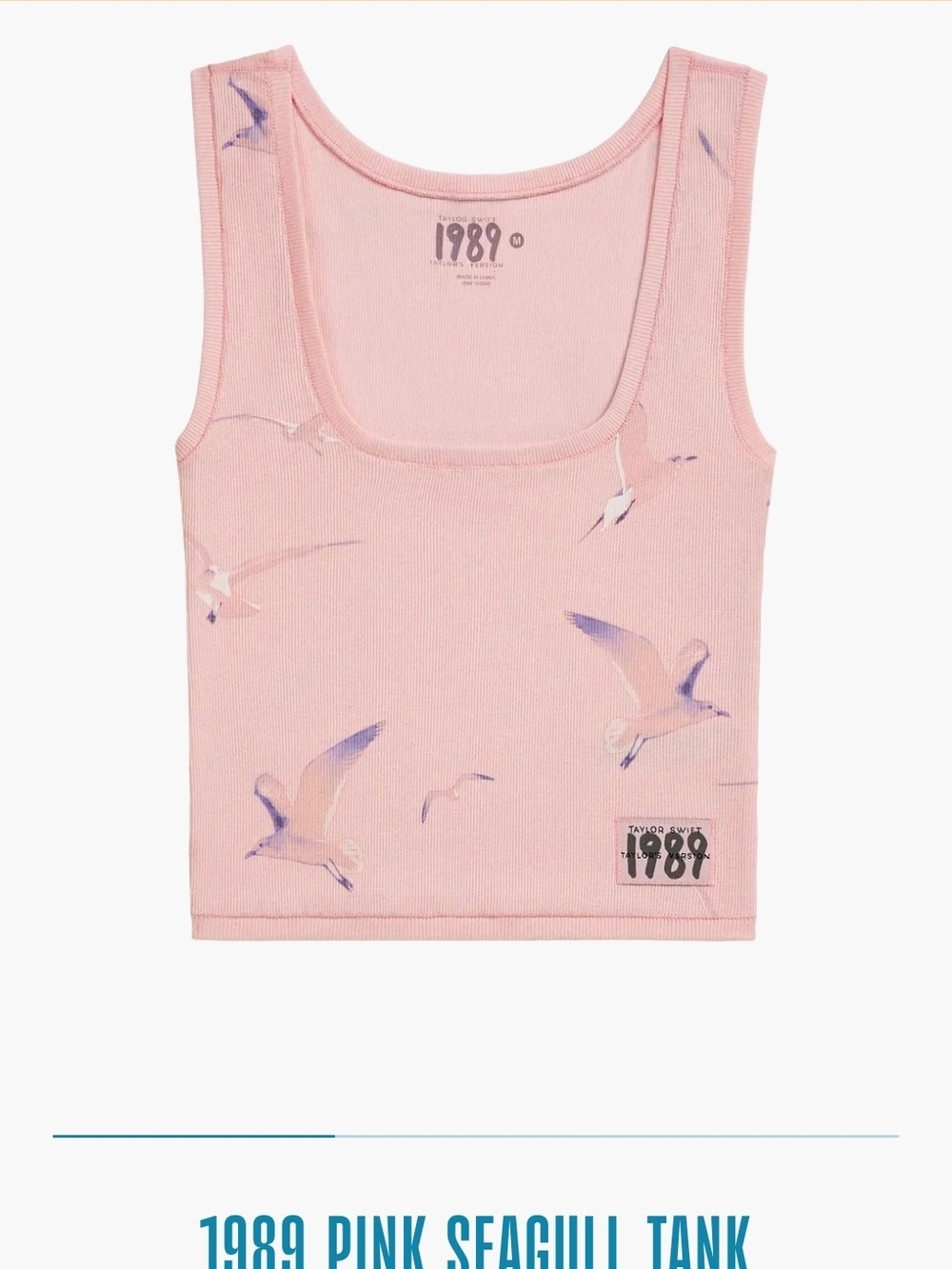 Taylor Swift 1989 Pink Seagull Tank Top